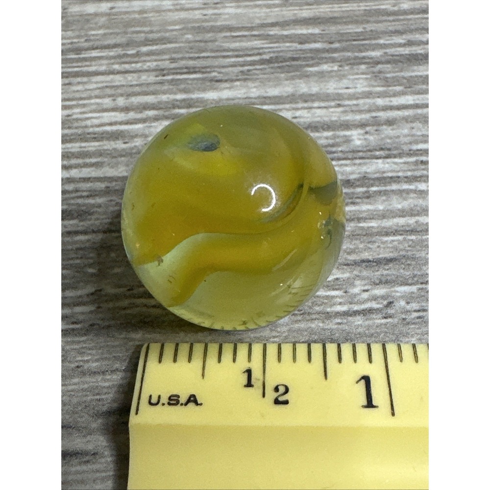 VTG Early Machine Made Marble Clear Yellow Birdcage‎